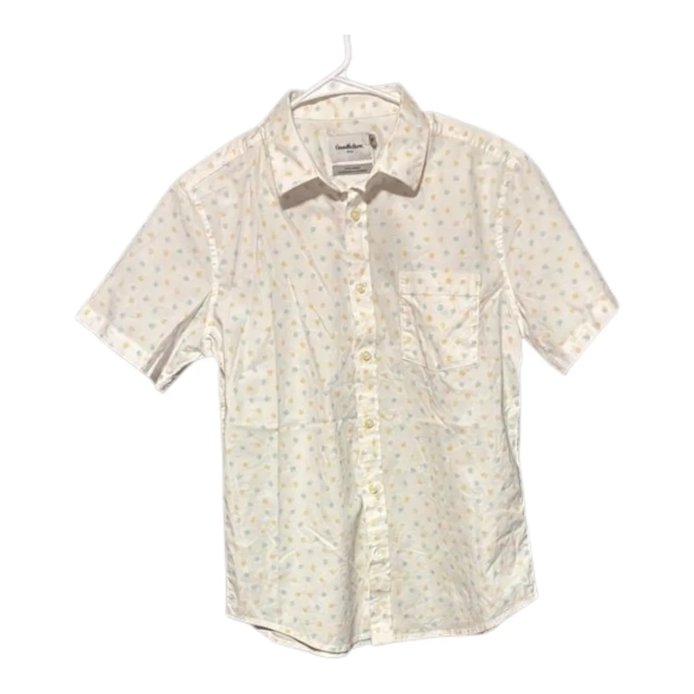 Goodfellow & Co White and Yellow Patterned Shirt - Picture 1 of 3